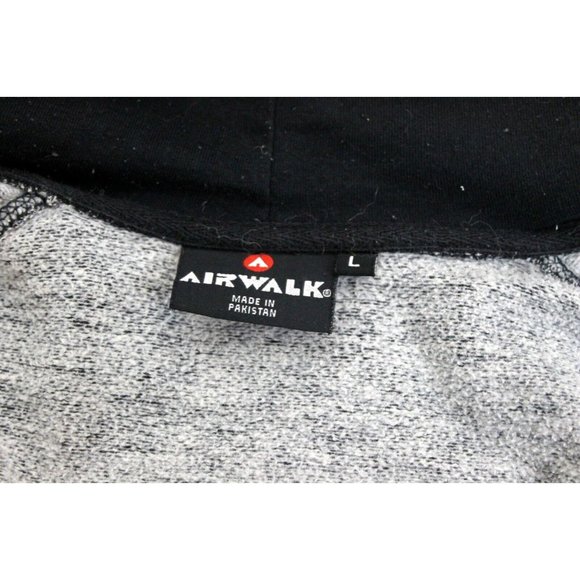 Airwalk Men's Zip Up Hoodie Sweater Sz L Gray Long Sleeves Pockets Lightweight - Picture 4 of 8